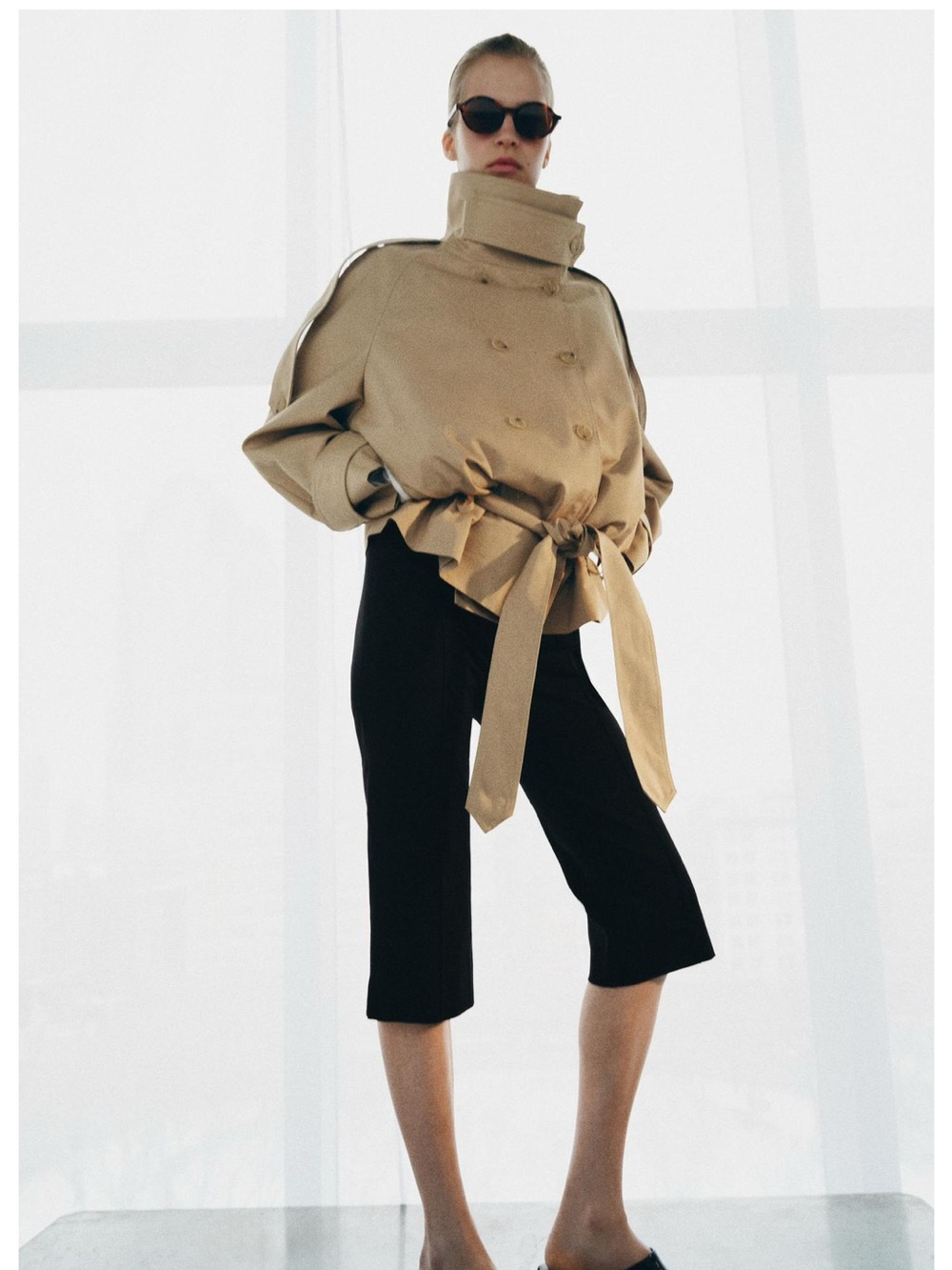 Zara Short High Neck Trench Coat ZW Collection NWT 7522/060/710